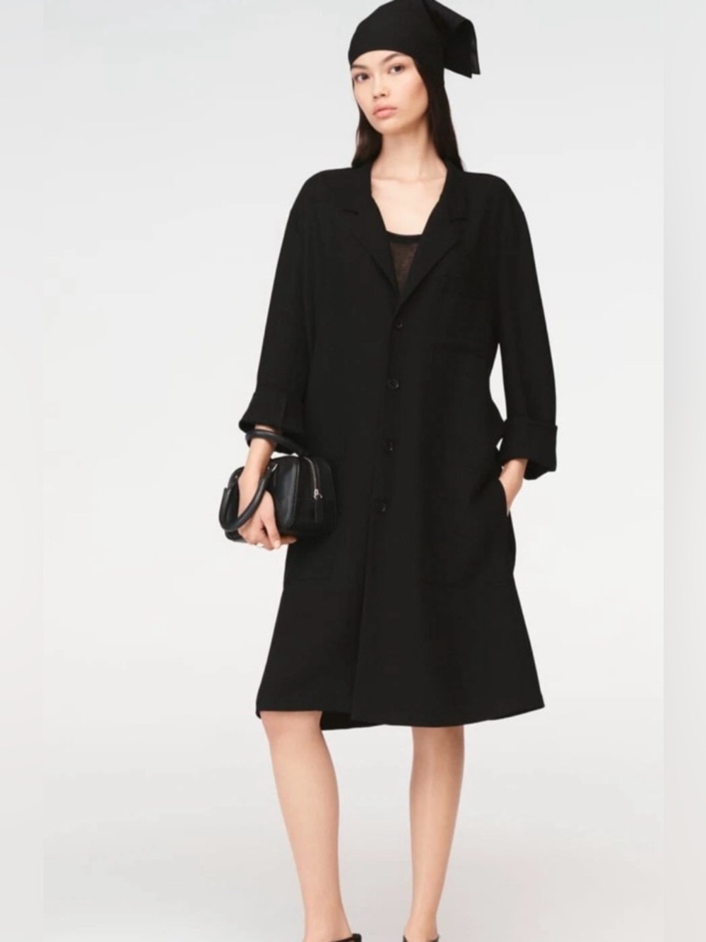 Zara Steven Meisel Shirt Dress Black Size XS